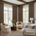 Dutch Cocoa 108 Inch Pinch Pleated Blackout Linen Curtains - Image 6