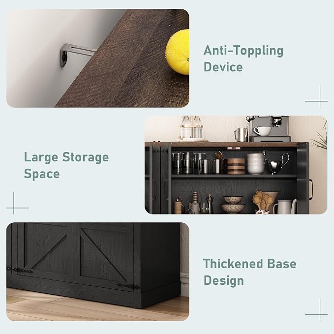 Sideboard Buffet Cabinet with Storage - Image 5