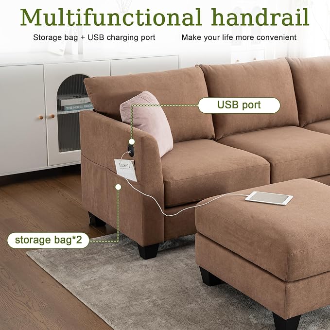 150.4" Large Sectional Couches for Living Room, 8 Seater L Shaped Modular - Image 6