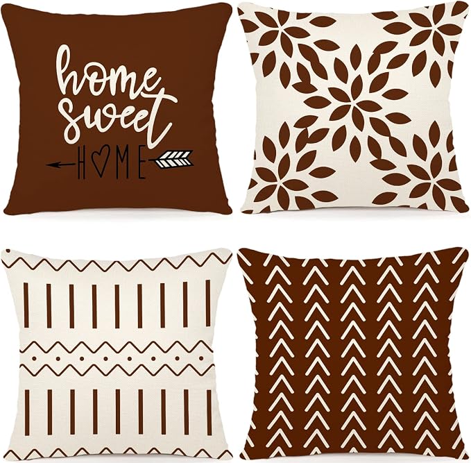 YCOLL Pillow Covers 20x20 Set of 4, Modern Sofa Throw Pillow Cover, Decorative by PillowCoversExpert