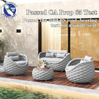 TWT Outdoor Patio Furniture Set-5 Pieces Aluminum Sectional Sofa, Metal Patio - Image 2