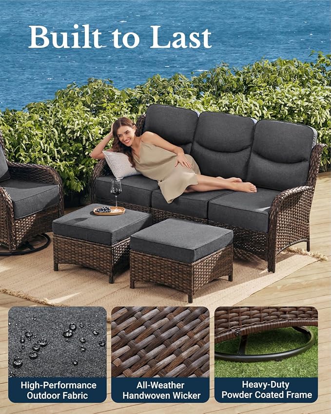 HILLGA Luxury High Back Patio Furniture Set - Image 6