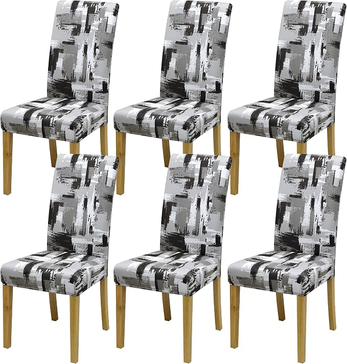 BIETYONE Stretch Dining Chair Covers Set of 6, Soft Removable Washable Kitchen by BIETYONE