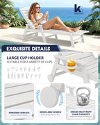 KINGYES HDPE Lounge Chair Outdoor, Patio Chaise Lounge Recliner - Image 4