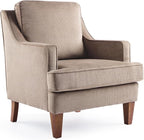 VINGLI Brown Accent Chair, Mid Century Modern Chairs, Upholstered Armchair - Image 9