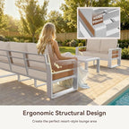 Aoxun Aluminum Patio Furniture Set, 4 Seats Luxury Metal Patio Conversation Sets - Image 5