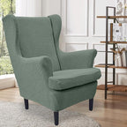 HAOYONG Waterproof Wing Chair Slipcovers Stretch Wingback Chair Covers 4 Pieces - Image 2