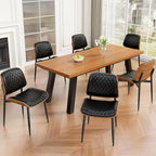 REONEY Dining Chairs Set of 8, Mid-Century Modern Upholstered PU Leather Chairs - Image 3