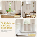 YoungsTex Short Linen Curtains 34x48 Inch Long - Image 2