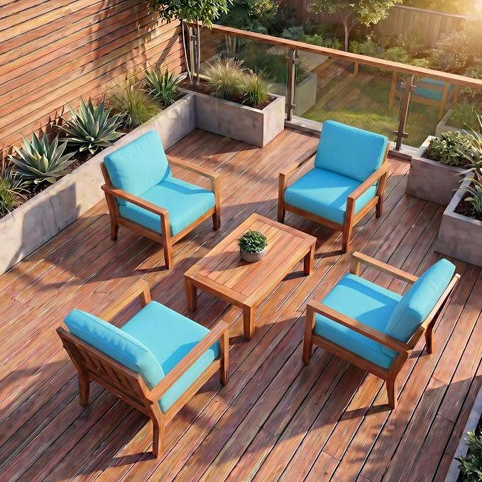8Pcs Patio Cushion Covers Stretch Outdoor Furniture Protector Slipcovers | - Image 6