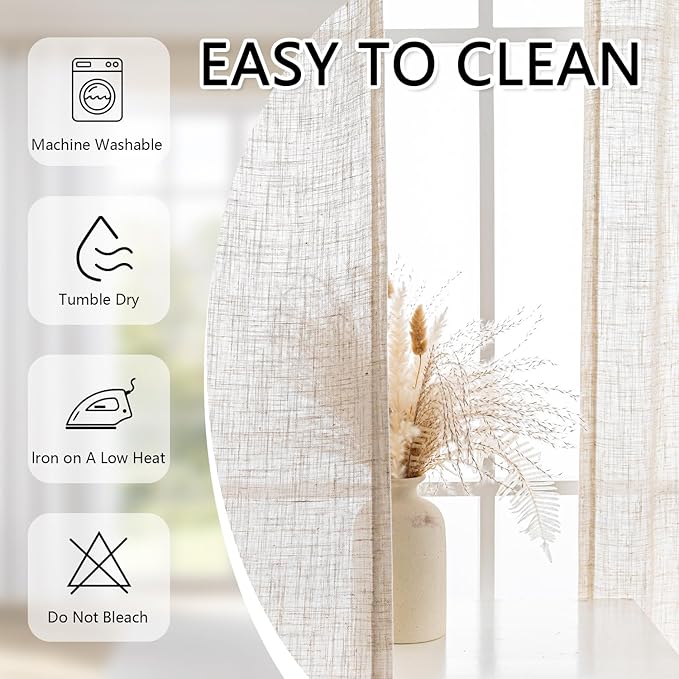 MYSKY HOME Linen French Door Curtains - Image 7