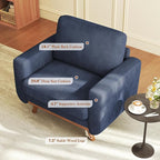 Vesgantti 38.5" Accent Chair Dark Blue, Comfy Corduroy Single Sofa Seat - Image 7