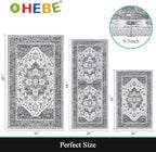 HEBE Boho Kitchen Rugs Set of 3, Non Slip Washable Kitchen Mats - Image 2