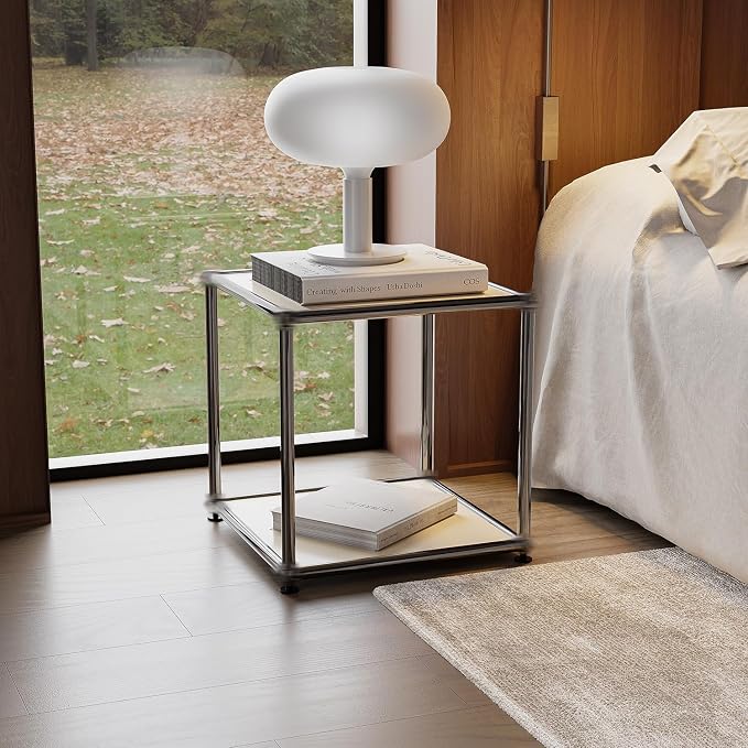 Nightstand Modern Storage Cabinet White A Versatile Free-Standing Organizer - Image 4