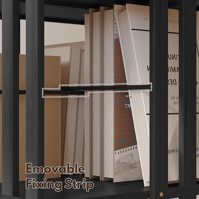 YOWOS Rotating Bookshelf Tower, 360° Display Spinning Bookcase, Bamboo - Image 6