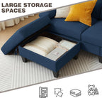 84" Convertible Sectional Sofa, Deep 3-Seat L Shaped Sectional Couch - Image 6