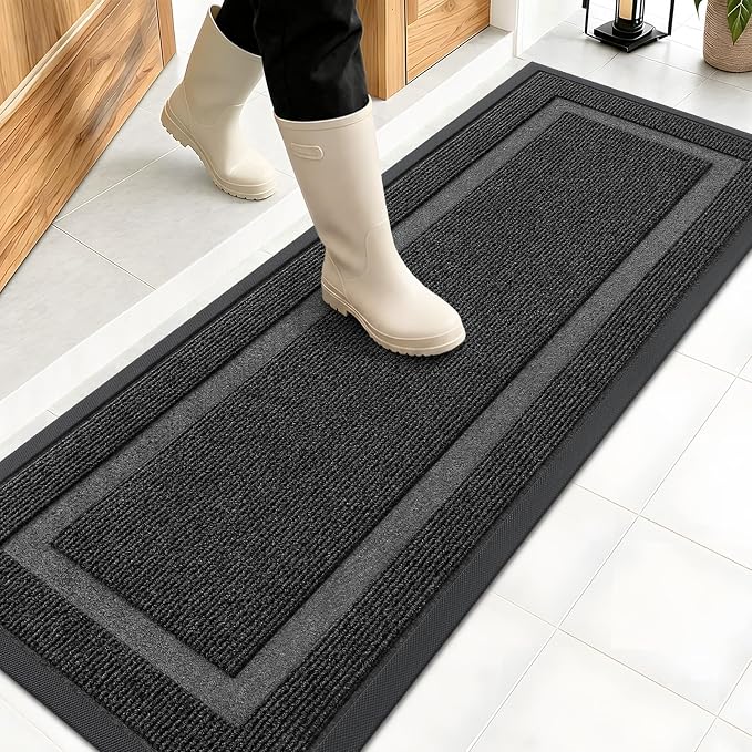 OLANLY Front Door Mat Outside 47x17, All-Season Heavy-Duty Rubber Doormat | by OLANLY
