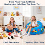 Lukeight Stuffed Animals Storage Bean Bag Chair Cover - Image 6