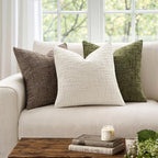 MIULEE Chenille Textured Throw Pillow Covers Cream White 18x18 Set of 2 | - Image 4