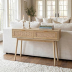 HOPUBUY Console Table Rattan Desk - Image 5