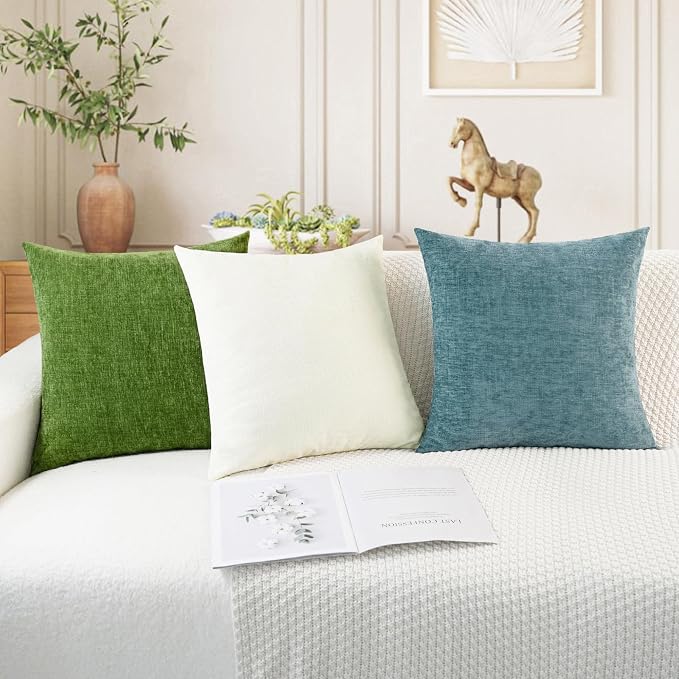 CaliTime Decorative Couch Throw Pillow Covers 16 X 16 Inches Cream | Pack of 2 - Image 5