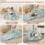 Extra Wide Kids Couch, 2-in-1 Soft Toddler Couch - Image 7