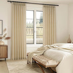 132 Inch Pinch Pleated Linen Curtains 2 Panels, Natural Beige Semi Sheer - Image 6