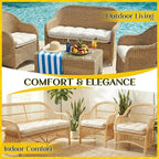 1 MIDDLE ONE Wicker Chair Cushions 3 Pieces Set - Image 6