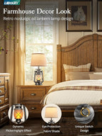 LEDIARY 18.72" Sliver LED Lantern Flickering Flame Table Lamps - Image 2