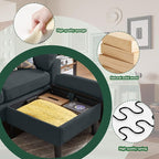 79" Convertible Sectional Sofa Set, Modern Linen Small L Shaped Couch - Image 7