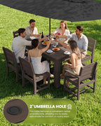 SERWALL Patio Dining Set with 15FT Double Side Umbrella, Outdoor Dining Sets - Image 3
