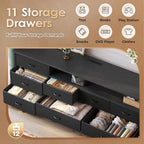Huuger 78.7 Inch TV Stand for 75, 80 Inch TV, 11 Drawer Long Dresser - Image 6