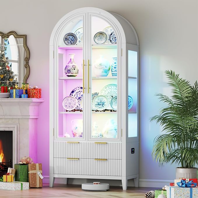 Vlsrka 71" Arched RGB Curio Cabinet - Image 3