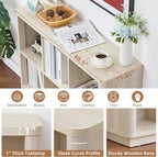 9 Cube Storage Book Shelf, Wood Floor Standing 3-Tier Cubby Bookshelf - Image 3