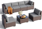 Qsun 7 Pieces Outdoor Patio Furniture Set, PE Rattan Outdoor Wicker Sectional - Image 3
