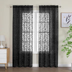 Furman Black Sheer Curtains 84 inches Long - Image 2