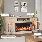 QUW 70" Farmhouse Fireplace TV Stand - Image 9