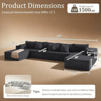 168" Cloud Sectional Couch, Comfort U Shaped Sofa - Image 2