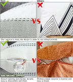 AmHoo Pack of 2 Farmhouse Stripe Check Throw Pillow Covers Set Case Cotton - Image 4
