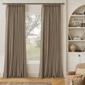 Latte 105 Inch Linen 100% Light Blocking Curtains Drapes 2 Panels Set | Pinch by Twodrapes