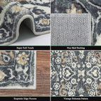 HEBE Hallway Runner Rug 2'x6', Washable Non Slip Kitchen Rug Runner | Soft Boho - Image 4