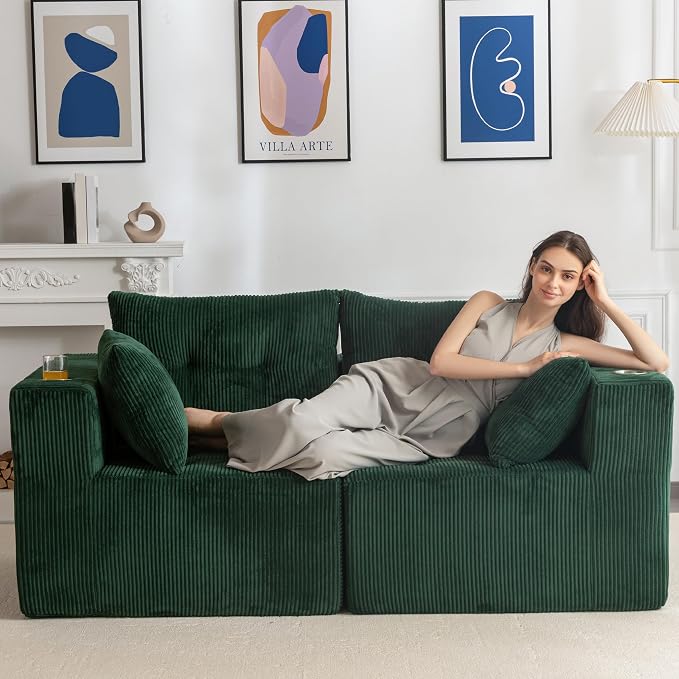 MAXYOYO Modular Sectional Sofa Couch, Loveseat Boneless Cloud Couch by MAXYOYO
