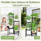 iDavosic.ly Plant Stand Indoor Outdoor, 4 Tier Corner Metal Flower Display - Image 6