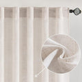 MIULEE White Linen Curtains 37x90 Inch Long 2 Panels by MIULEE