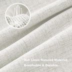 MIULEE 100% Blackout Linen Curtains 42 x 84 Inch Light Beige 2 Panels | Thermal - Image 3