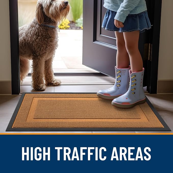 OLANLY Front Door Mat Outside 59x34, All-Season Heavy-Duty Rubber Doormat | - Image 6