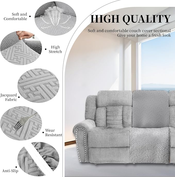 100% Waterproof Sectional Recliner Couch Covers - Image 6