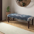 LR Home Blue/Ivory Handmade Upholstered Bench by LRHome