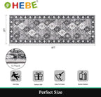 HEBE Hallway Runner Rug 2'x6', Washable Non Slip Kitchen Rug Runner | Soft Boho - Image 2