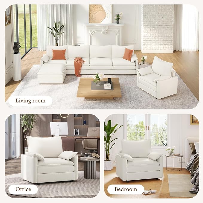 Vesgantti 40" Single Seat Sofa, Comfy Cloud Couch Deep Seat Upholstered Couch - Image 7